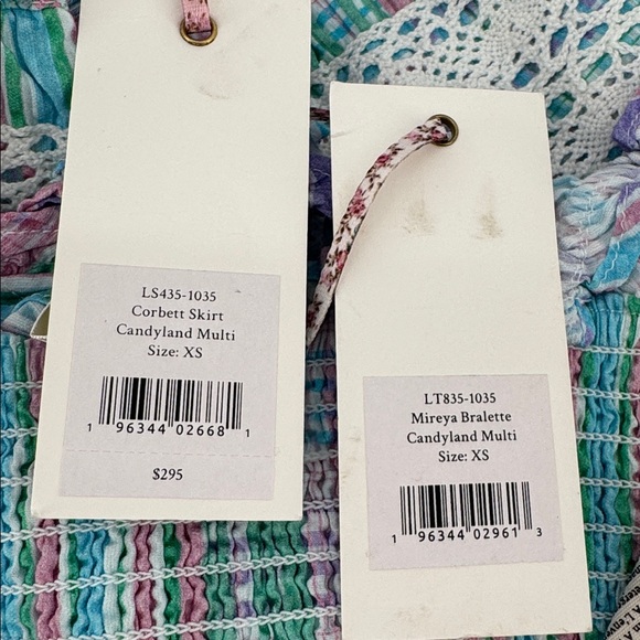 LoveShackFancy Candyland Mireya Bralette & Corbette Skirt Set NWT - Picture 9 of 11
